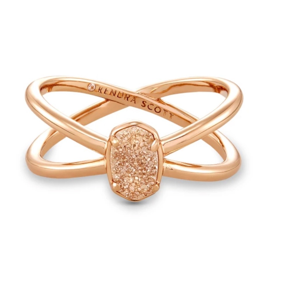 Emilie Double Band Ring in Sand Drusy
